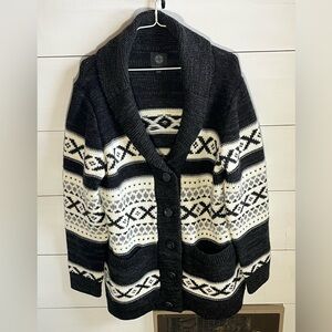 Sansara Black Knit Button-Up